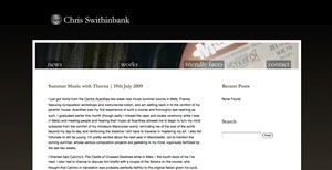 Screenshot of old version of chrisswithinbank.net