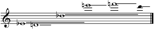 temA pitch example: Eb, D, Db, E, F, D